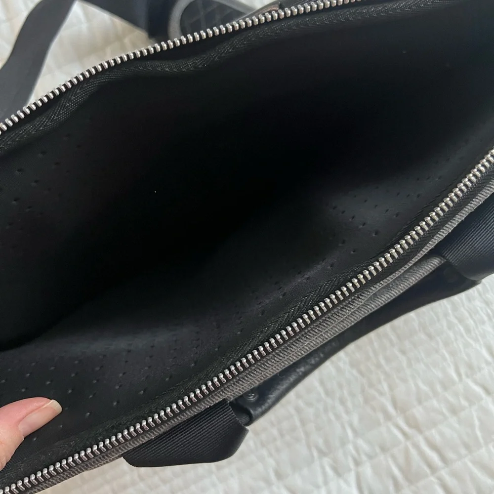 Booq Black Leather and Gray Laptop Messenger Bag